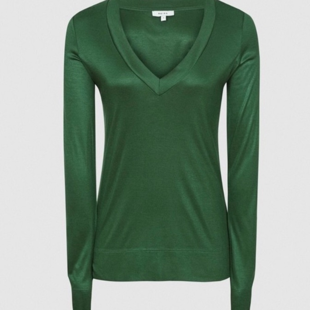 Reiss Selena Long Sleeve Viscose Top(M)